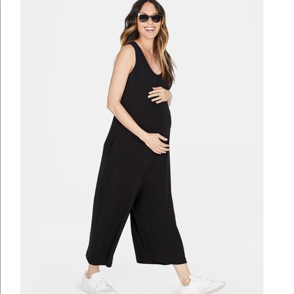 black maternity jumpsuit
